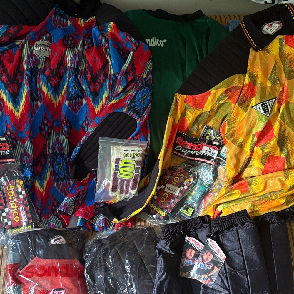 Vintage Sonico Goalkeeper Jerseys and Gear.( shorts and gloves ) BRAND NEW